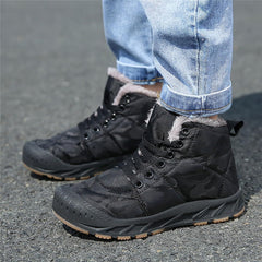 Winter Snow Boots for Kids Warm Faux Fur Lined Ankle Booties Lace Up Slip on Outdoor Walking Shoes for Boys Girls