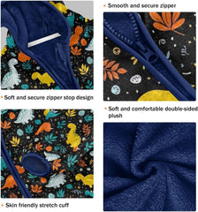 CHIFIGNO Colorful Dinosaurs Toddler Boys Winter Coat Thick Winter Jacket for Kids 3T