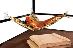 Hammock for Bearded Dragons, Safari Fabric with Suction Cup Hooks