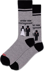 Hot Sox Men's Fun Wedding Groom Crew Socks-1 Pair Pack-Cool & Funny Husband Novelty Fashion Gifts