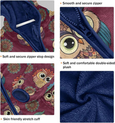 CHIFIGNO Boho Owls Toddler Snow Jacket Soft Winter Jacket for Boy 3T