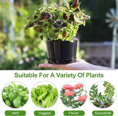 4.7 Inch Plastic Plant Pots, Round Classic Planters with Drainage Holes and Saucers for Indoor Outdoor Plants, Perfect for African Violet, Snake Plant, Succulents (White 8 Pack)