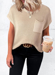 Dokotoo Women's Casual Short Sleeve Loose Tunic Tops Lightweight Knit Spring Pullover Sweater Blouses