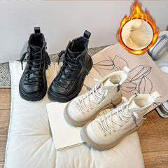 IWIHMIV Boy Winter Boots Toddler Winter Shoes Kids Riding Boots Kid Snow Boots Kids Boys Girls Cold Weather Winter Snow Boots