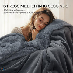 Luciphia Waterproof Blanket for Large Dogs Liquid Proof Furniture Protector Washable Pet Reversible Bed Cover for Couch Soft Sherpa Fleece Cat Blanket for Small Medium Grey Medium（57" x 40"）