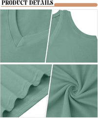KKJ 3 Pack Womens Tank Tops Workout Summer Vacation Outfits V Neck Loose Sleeveless Blouse Casual Shirts Fall Fashion Clothes