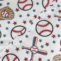 Toddler Boys Short Sleeve Cartoon Baseball Prints Gentleman T Shirt Tops Muscle Tops Boys