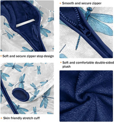 Blue Dragonflies White Toddler Boy Winter Coat Comfy Winter Coat for Toddler Boys 3T