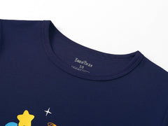 Beezizac Little Big Boys Pajamas Tie Dye Blue & Yellow 2-PC Snug-fit Comfy Short Sleeve PJ Set Kid Summer Size 4T-14