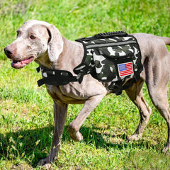 Dog Backpack Saddle Bag for Medium Large Dogs, Harness Saddlebag with Reflective Safety Side Pockets for Hiking, Camping