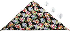 Hammock for Bearded Dragons, Mini Sugar Skulls Fabric with Suction Cup Hooks