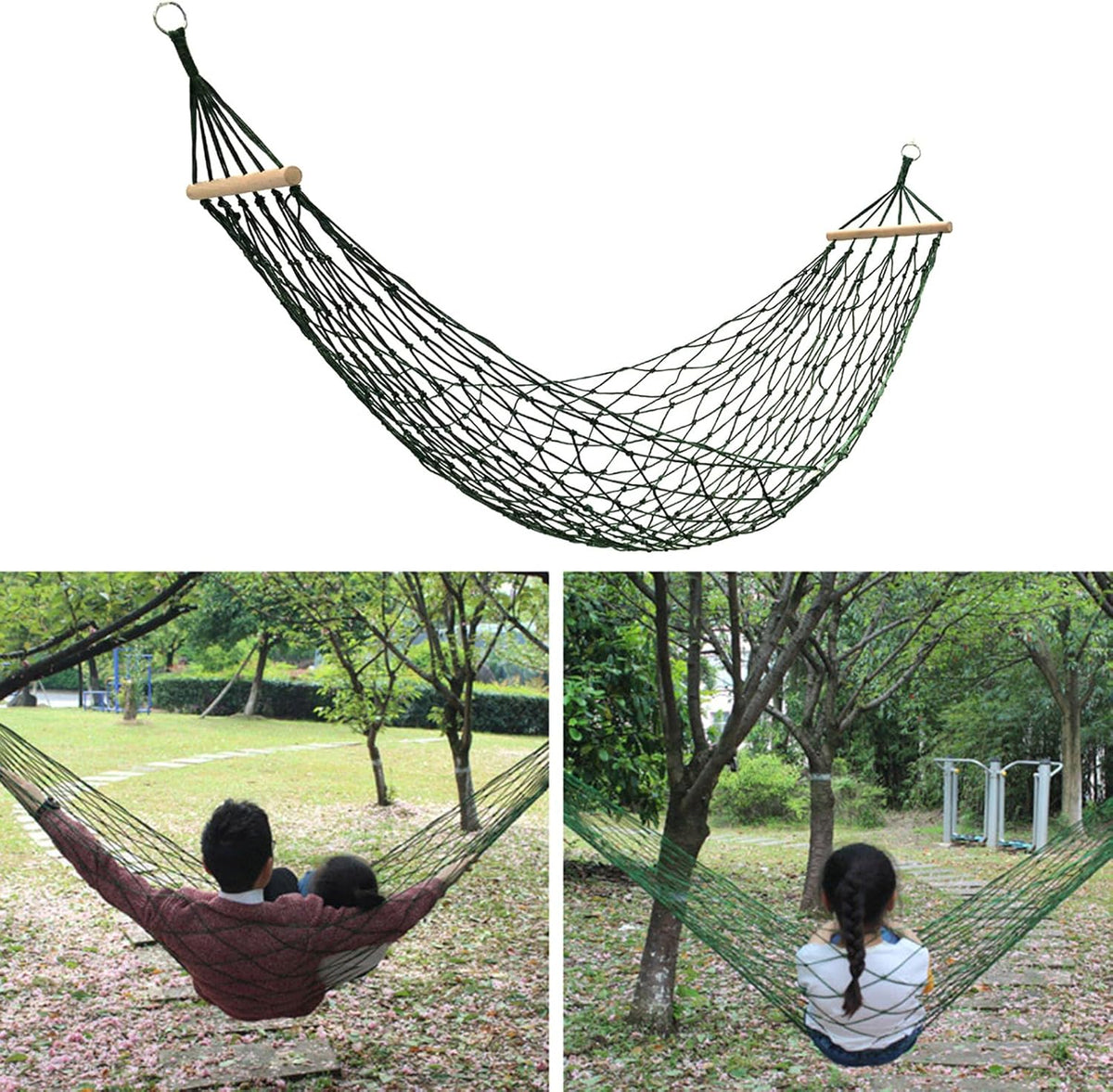 Nylons Rope Meshes Hammock Portable Outdoor Camping Hammock Garden Swing Hangings Bed for Garden Beach Yard Travel