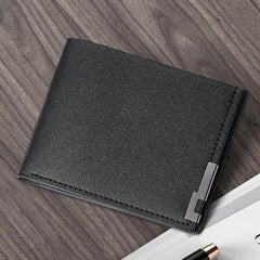 Men's Wallet Bifold Slim Wallet for Men, Minimalist Wallet for Men with 3 Card Slots, 1 ID Window, 1 Cash Slot (Black)