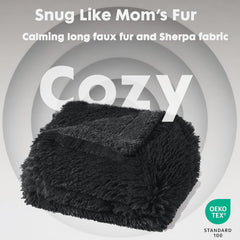 gogobunny Waterproof Dog Blanket for Large Dogs, Cats, Puppy, Reversible Faux Fur Pet Throw Blanket, Washable, Calming Furniture Protection for Sofa Bed (25x35 Inch (Pack of 1), Tie-dye Grey)