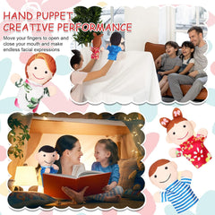 6 Pcs Family Style Hand Puppets Soft Plush Puppet Family Members Cute Hand Toys for Teachers Parents Shows Story Time Playtime Schools, Grandparents, Mom, Dad, Brother, Sister