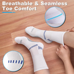 Bigant Boys Socks Cushioned Compression Athletic Crew Socks Running Arch Support for 4-12 Years Old Gilrs Kids Youth 4 Pairs