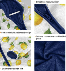 CHIFIGNO Yellow Lemons White Boys Winter Jacket Soft Winter Jackets for Toddler 3T