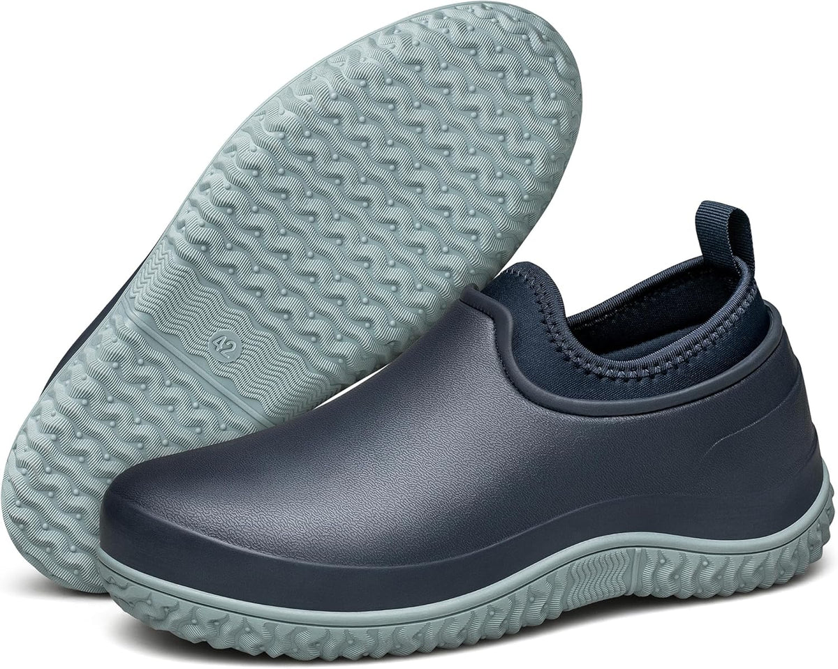 TENGTA Men's Garden Shoes Waterproof Slip On Mud Rain Boots for Women Lightweight Grass Cutting Shoes