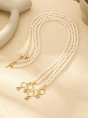 1 PCS Initial Pearl Necklace for Women, Delicate Classic Letter Pendant Gold Necklaces, Elegant Charm Women's Jewelry