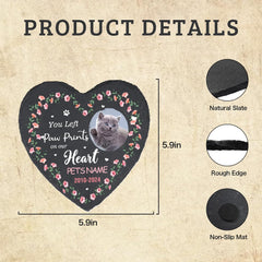 Cowcute Personalized Dog Memorial Stone, Customized Dog Memorial Gifts for Loss of Dog, Custom Pet Memorial Stone for Dog Mom Cat Owner, Garden Pet Grave Markers Headstone, Heart Shaped