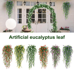 1/2Pcs Artificial Hanging Plants, Artificial Hanging Flowers Vine, Fake Ivy Vines Drooping Plants Fake Greenery for Wall Home Garden Yard Patio Wedding Indoor Outdoor Decoration Yellow-2p