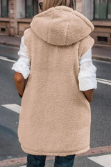 PRETTYGARDEN Womens 2025 Fall Reversible Vests Sleeveless Fleece Jacket Zip Up Hoodie Pockets Long Warm Winter Coat Outerwear