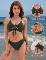 Blooming Jelly Womens Bikini Sets Two Piece Swimsuit 2025 Curvy Cutout String Bathing Suit