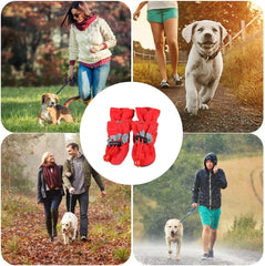 Dog Shoes- 4 PCS Waterproof Dog Boots | Comfortable Paw Protectors for Winter Snow | Breathable Pet Shoe Pet Rain Boots | Soft Anti-Slip Pets Shoes for Small Medium Dogs Pets, Outdoor Walking