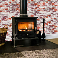 Anmon Red Brick Wallpaper Peel and Stick 17.7" x 118", Brick Wallpaper 3D Look Self Adhesive Faux Contact Paper, Removable Vinyl Roll Wall Paper for Walls Backsplash Home Decoration