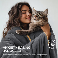 Waterproof Pet Blanket, Liquid Pee Proof Dog Blanket for Sofa Bed Couch, Reversible Sherpa Fleece Furniture Protector Cover for Small Medium Large Dogs Cats, Grey Beige Small（40" x 28"）