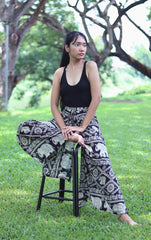 Full Funk Rayon Drive in Wrap Pants Legs Open or Tied Loose Fit in Mixed Artworks