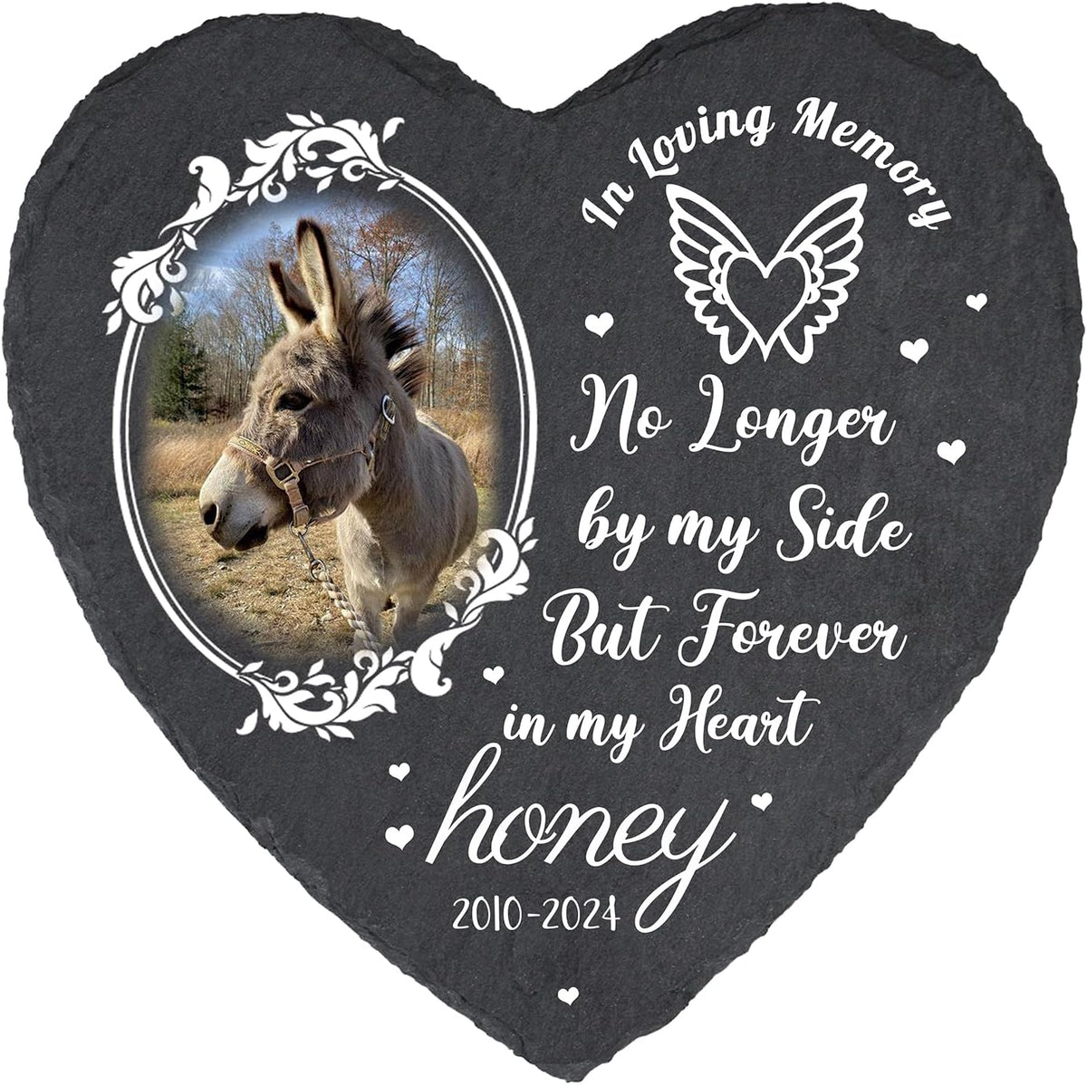 Cowcute Personalized Pet Memorial Stone with Photo Name Dates - Custom Outdoor Headstone for Loss of Dogs Cats - Customized Bereavement Gift for Dog Mom Cat Owner