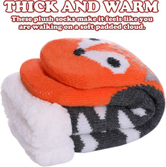 FNOVCO Kids Slipper Socks Boys Girls Fuzzy Soft Thick Cozy Warm Fleece lined Winter Indoor Christmas Socks