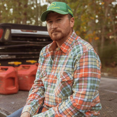 Dubinik® Flannel Shirt for Men Western Mens Pearl Snap Shirts Long Sleeve Casual Cozy Vintage Cowboy Plaid Soft Pure Cotton