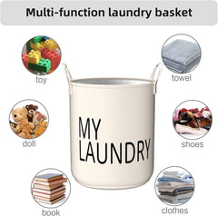Yikko 2-Pack Large Laundry Basket, Waterproof Freestanding Laundry Hamper, Canvas Large Storage Baskets for Kids Boys and Girls, Office, Bedroom, Clothes,Toys (White-25)