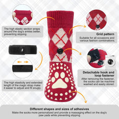 BEAUTYZOO Dog Socks for Hot/Cold Pavement to Prevent Licking Paws,Anti Slip Grippy Dog Boots&Paw Protectors for Hardwood Floors,Traction Control Shoes Booties for Puppy Small Medium Large Senior Dogs