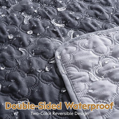 100% Double-Sided Waterproof Blanket, Couch Cover for Dogs Washable, Reversible Dog Bed Cover, Couch Furniture Protector. (Dark＆Light Grey, 40 X 50 Inch - 1 Pack)