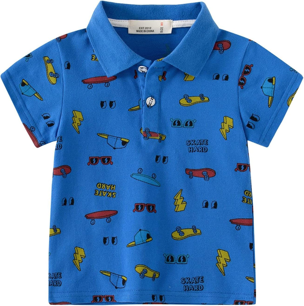 Cool Cartoon Print Short Sleeve Tops Kids Dinosaur Shirt Toddler Boy Button Down T Shirts Blue Cartoon Short T