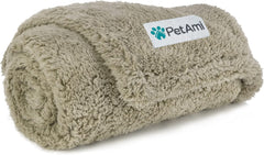 PetAmi Fluffy Waterproof Dog Blanket for Small Medium Dogs, Soft Warm Pet Sherpa Throw Pee Proof Couch Cover, Reversible Cat Puppy Bed Blanket Sofa Protector, Plush Washable Pad (Beige Cream, 24x32)