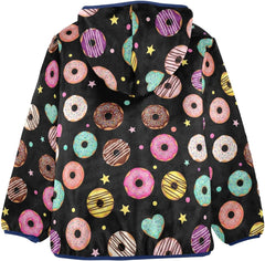 CHIFIGNO Colorful Donut Black Kids Zip up Jacket Lightweight Thick Fleece Outerwear Jackets 3T
