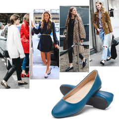 Hash Bubbie Women's Flats Shoes Ballet Flats Dress Shoes Comfortable PU Leather Slip on Shoes for Women