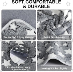 Tranqun 4 Pcs Waterproof Dog Puppies Cat Blankets Bed Mat Washable Crate Kennel Whelping Pads Reusable Pet Pee Pad Soft Reversible Pet Training Pads Sleep Floor Mat Guinea Pig Liner