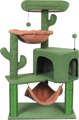 YUNIQUE Cat Tree with Cat Condo and Big Hammock, Grey