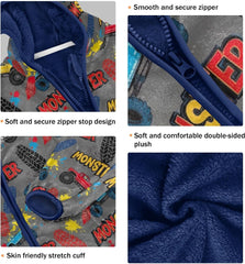 CHIFIGNO Colorful Trucks Toddler Snow Jacket Soft Winter Coats for Boy 3T