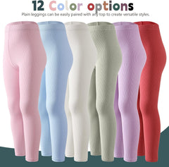 12 Pack Girls Leggings Toddler Girl Pants Casual Yoga Pants for Girls High Waisted Stretch Leggings Kids