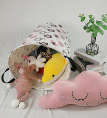 Girls Laundry Hamper Large Storage Basket Room Decor, Pink Loves Kids Hamper Waterproof Gift Toys Storage Bin Organizer