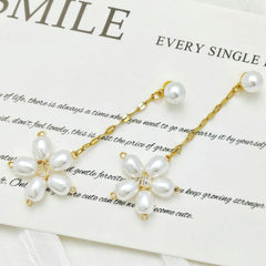 Pearl Earrings for Women Trendy Gold Baroque Pearl Drop Earrings Long Tassel Dangle Wedding Jewelry Gifts