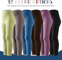 12 Pack Girls Leggings Multipack Pants for Kids Soft Comfortable Leggings High Waisted Kids Yoga Pants