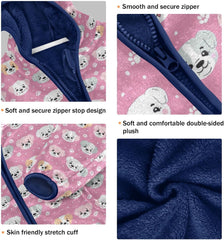 Cute Dog Puppy Boys Fleece Coat,Children's Zip-Up Hoodie Jacket,Baby Warm Fashion Outerwear 3-10T,A113473