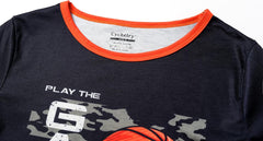 CYCHELRY Little Big Boys Summer Orange Gamer Pajamas Short Sleeve and Pants Cute Nighty PJS 2PCS Sleepwear Set Size 6-16